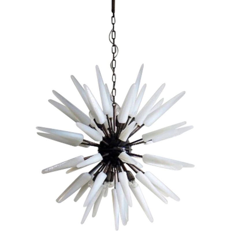 Vintage Spoutnik chandelier in Murano glass