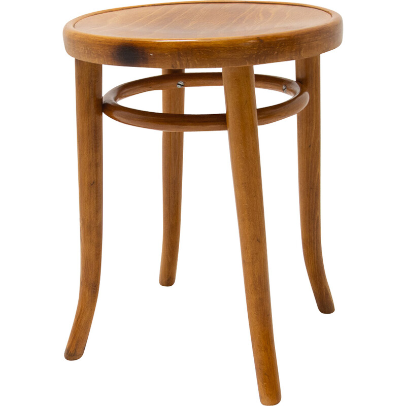 Vintage bentwood stool by Thonet, Czechoslovakia 1920s