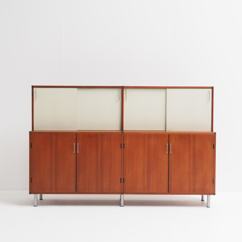Vintage two tiered highboard with sliding doors by Cees Braakman for Pastoe