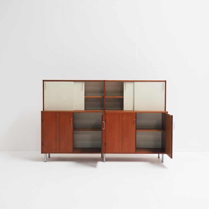 Vintage two tiered highboard with sliding doors by Cees Braakman for Pastoe