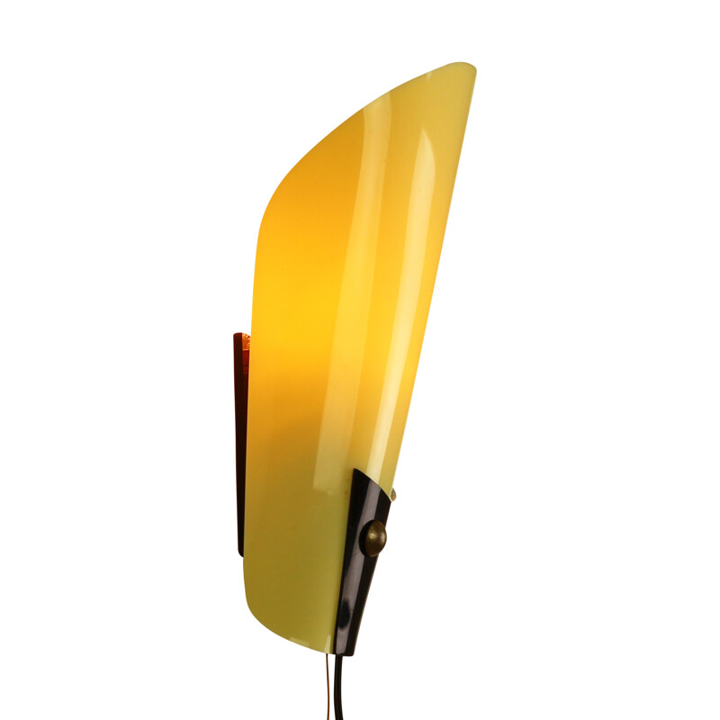 Art deco yellow plastics wall light - 1950s