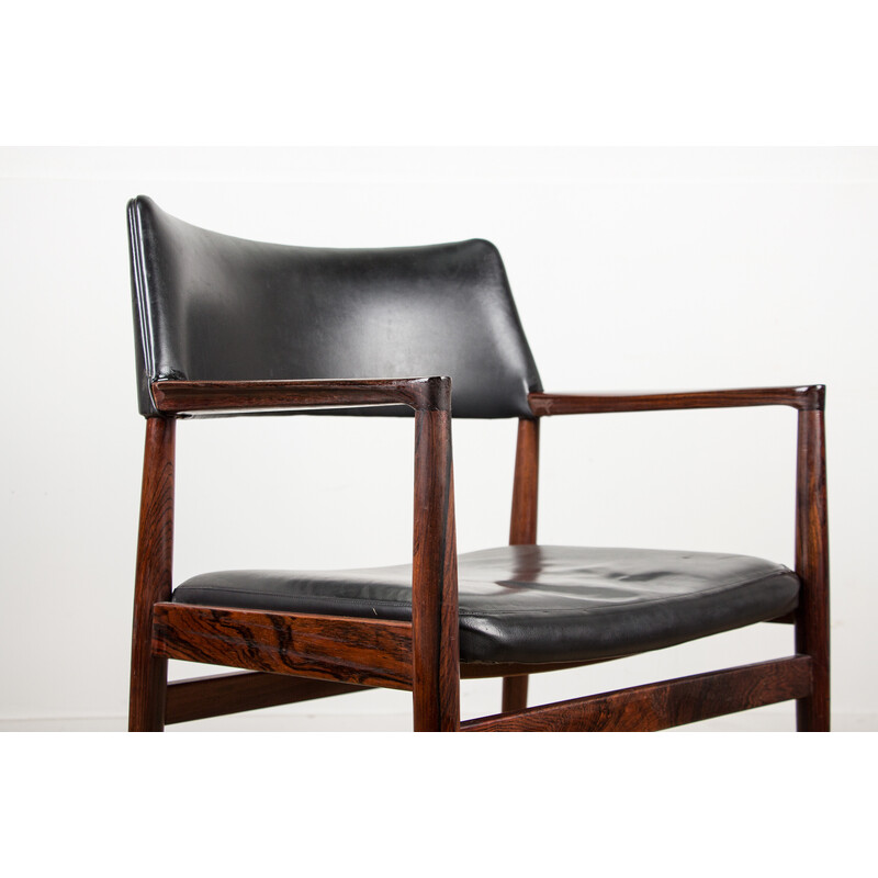 Dänischer Vintage-Sessel aus Palisanderholz und Leder von Erik Worts für Soro Stolefabrik