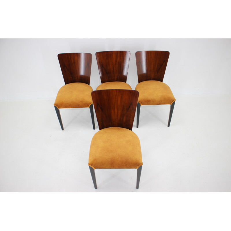 Set of 4 vintage dining chairs H-214 by Jindrich Halabala for Up Závody, 1950s