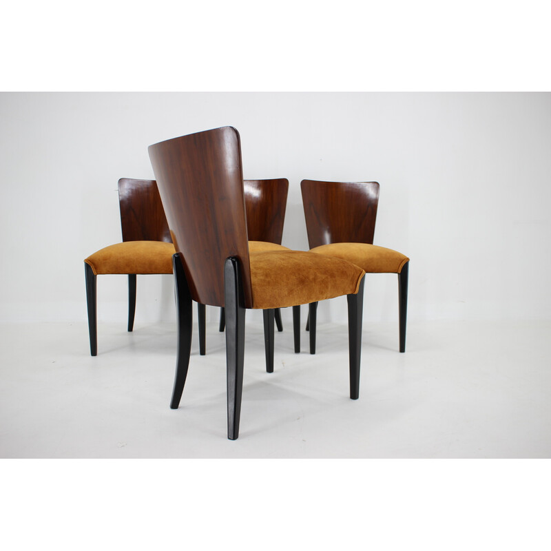 Ensemble de 4 chaises vintage H-214 par Jindrich Halabala pour Up Závody, 1950