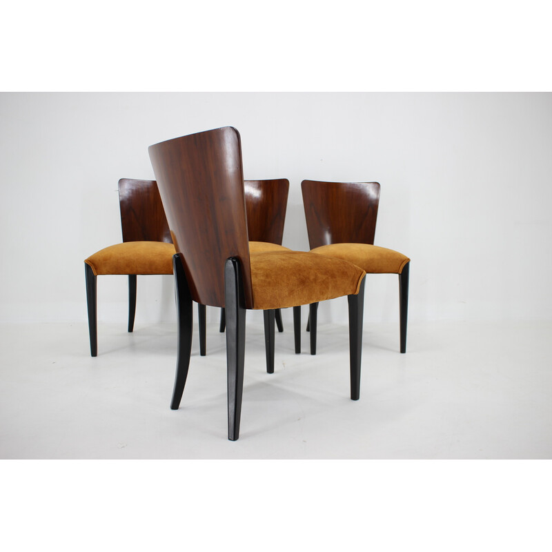 Set of 4 vintage dining chairs H-214 by Jindrich Halabala for Up Závody, 1950s