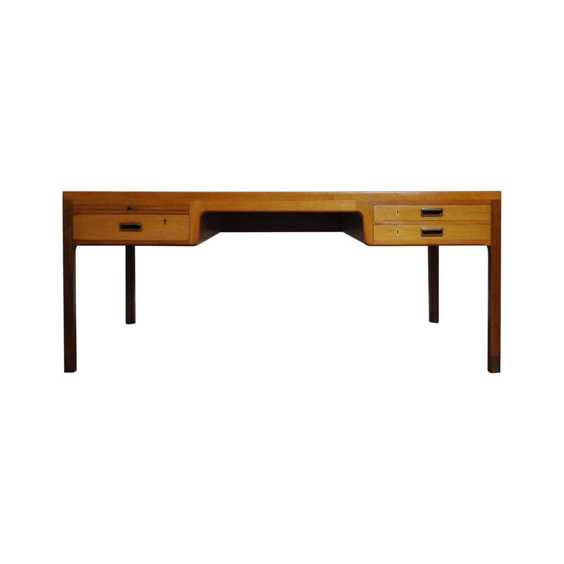 Scandinavian vintage mahogany desk by Ejnar Larsen and Aksel Bender Madsen