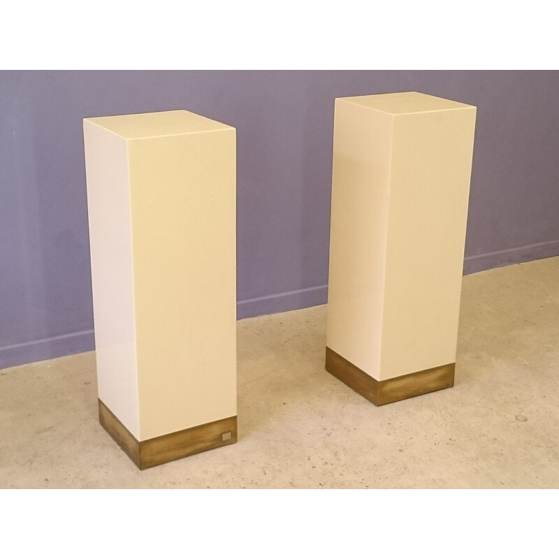 Pair of columns display stand by Jean Claude Mahey produced by Romeo - 1970s