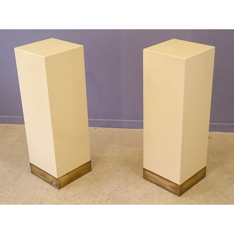 Pair of columns display stand by Jean Claude Mahey produced by Romeo - 1970s