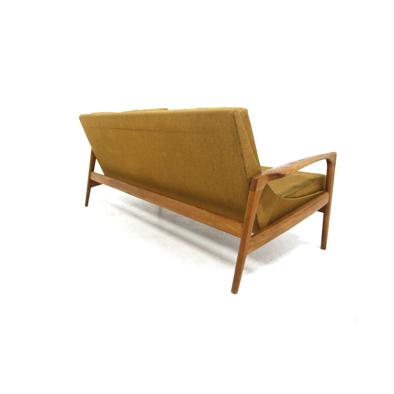 Canapé scandinave vintage en chêne par Johannes Andersen pour Trensum, Suède 1960