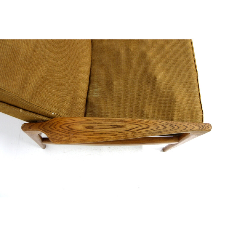 Scandinavian vintage oakwood sofa by Johannes Andersen for Trensum, Sweden 1960