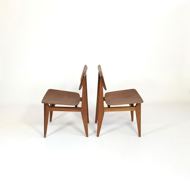 Suite of 2 chairs by Marcel Gascoin, Arhec - 1950s