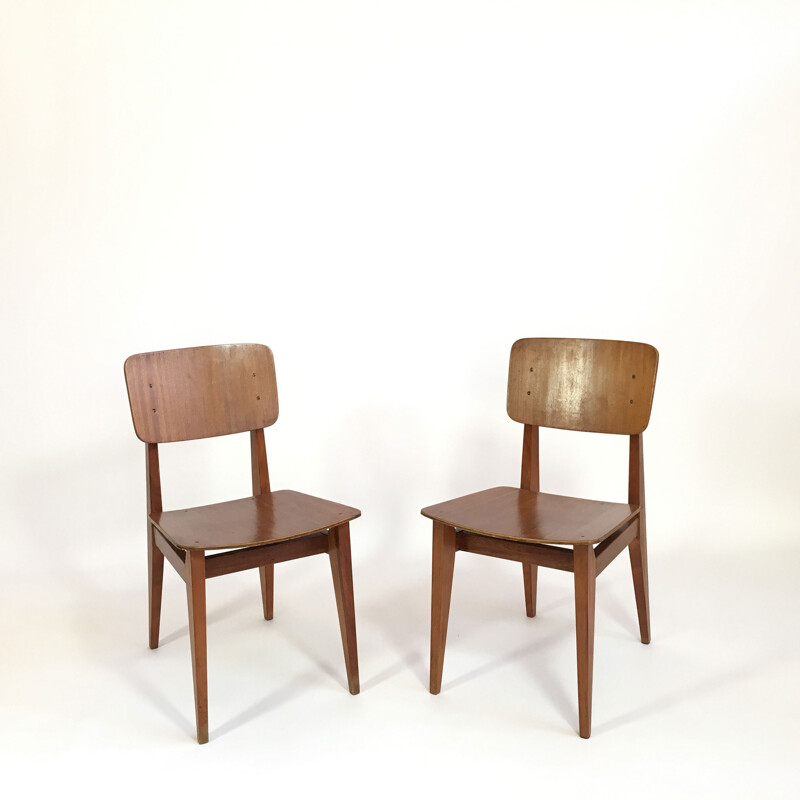 Suite de 2 chaises Marcel Gascoin, Arhec - 1950