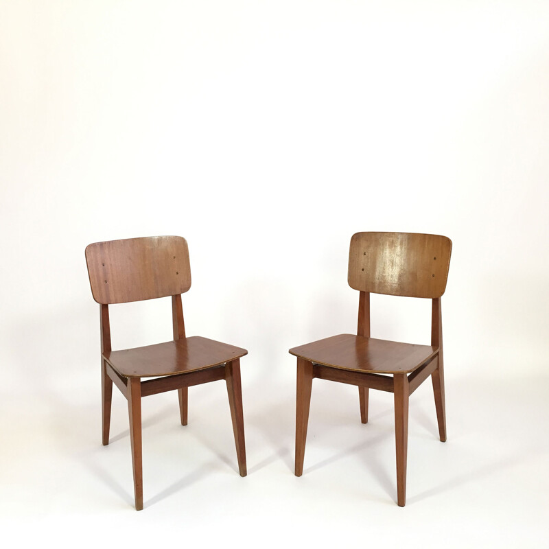 Suite of 2 chairs by Marcel Gascoin, Arhec - 1950s