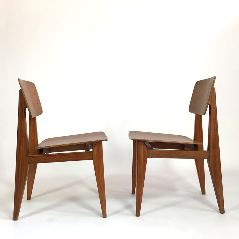 Suite of 2 chairs by Marcel Gascoin, Arhec - 1950s