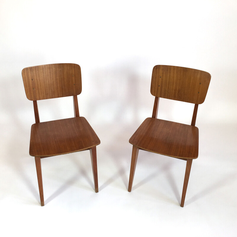 Suite de 2 chaises Marcel Gascoin, Arhec - 1950