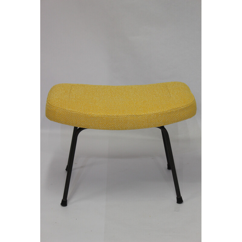 Pierre Paulin 190 CM Low yellow chair and ottoman for Thonet - 1950s