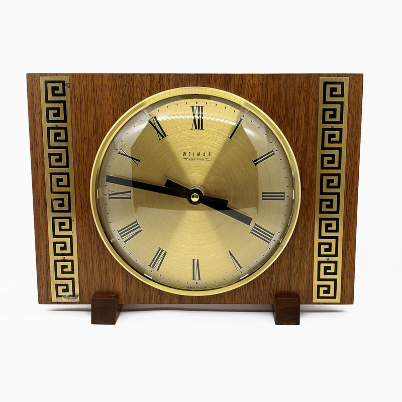 Horloge de cheminée électrique vintage par Weimar, Allemagne 1970