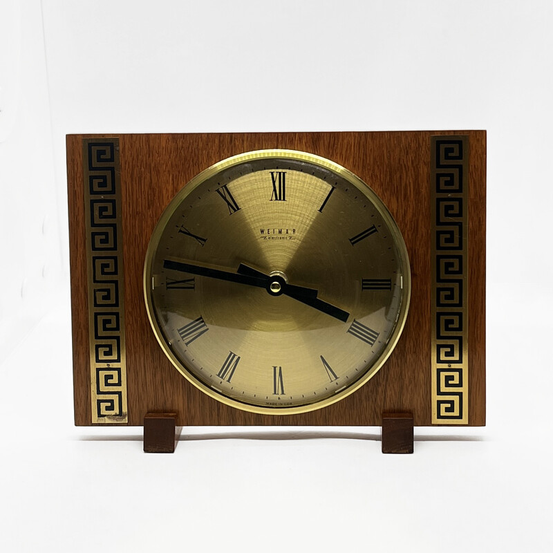 Horloge de cheminée électrique vintage par Weimar, Allemagne 1970