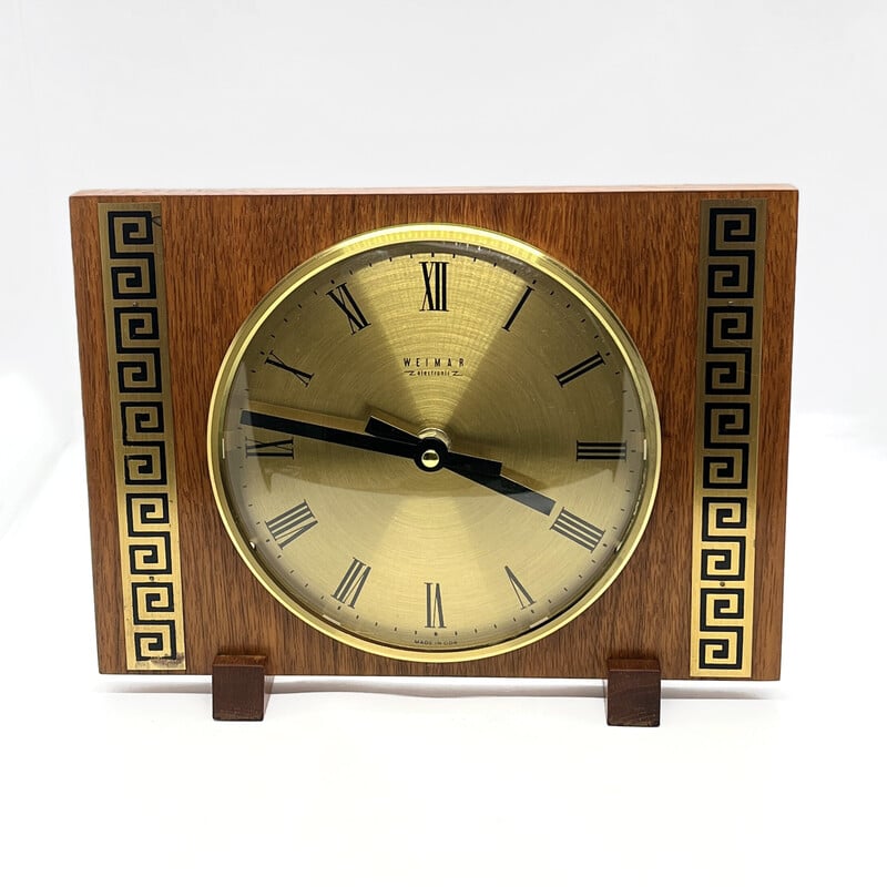 Vintage electric mantel clock by Weimar, Germany 1970s