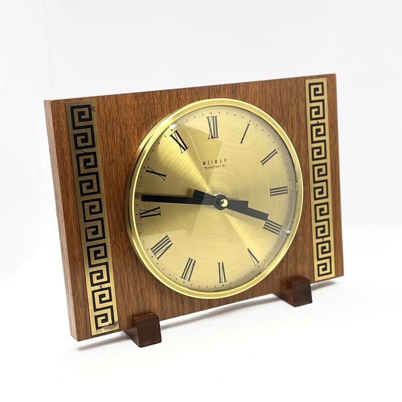 Vintage electric mantel clock by Weimar, Germany 1970s