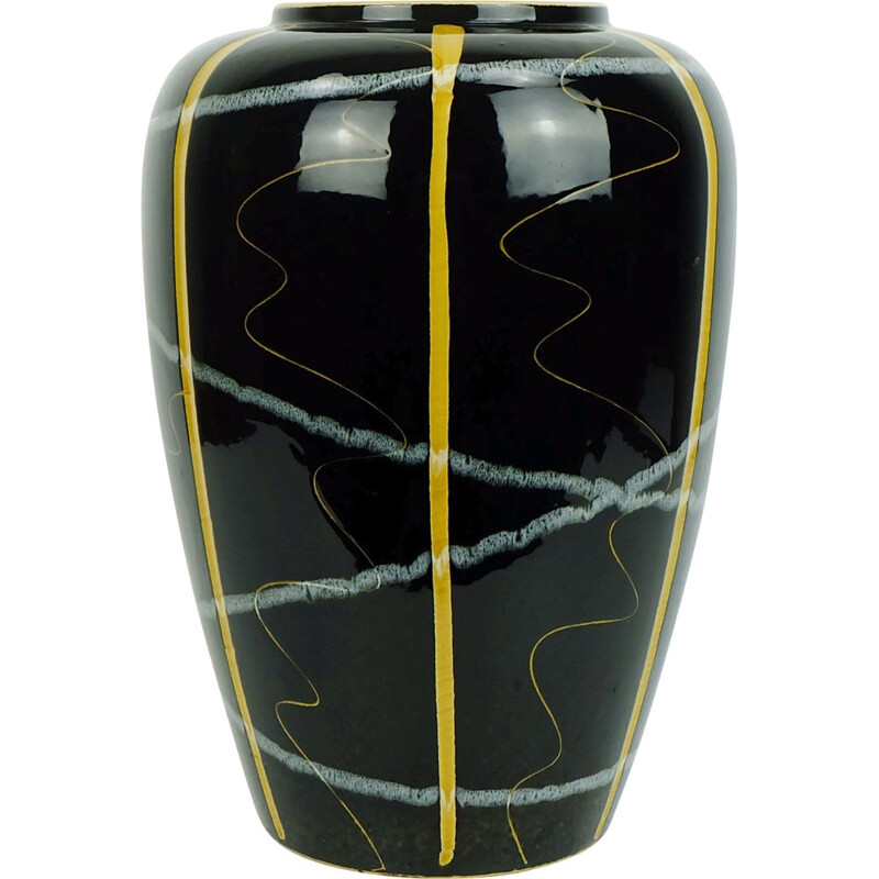 Vase vintage noir by Scheurich Keramik - 1950