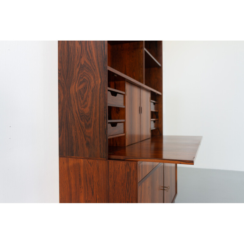 Mid-century Danish rosewood bookcase with desk, 1960s