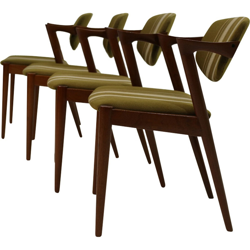 Ensemble de 4 chaises de Kai Kristiansen - 1950