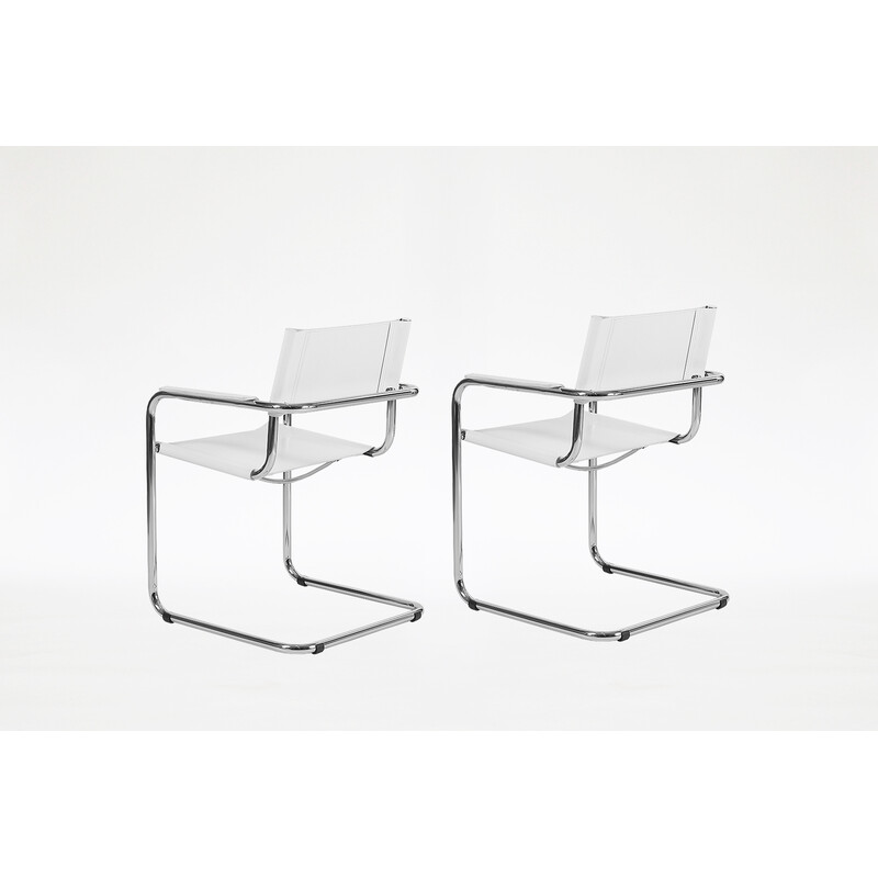 Pair of vintage Bauhaus S34 chairs by Mart Stam for Fasem, Italy 1980s