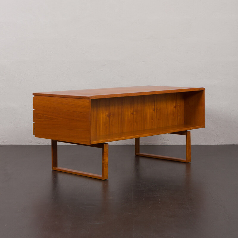 Danish mid-century teak desk by Henning Jensen and Torben Valeur for Dyrlund, 1960s