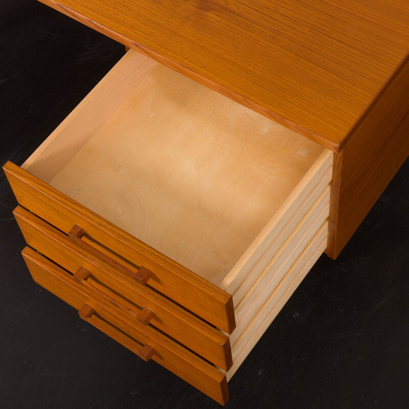 Danish mid-century teak desk by Henning Jensen and Torben Valeur for Dyrlund, 1960s