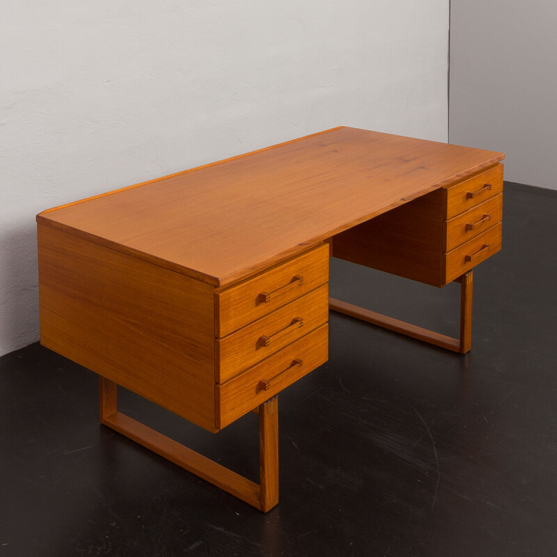 Danish mid-century teak desk by Henning Jensen and Torben Valeur for Dyrlund, 1960s