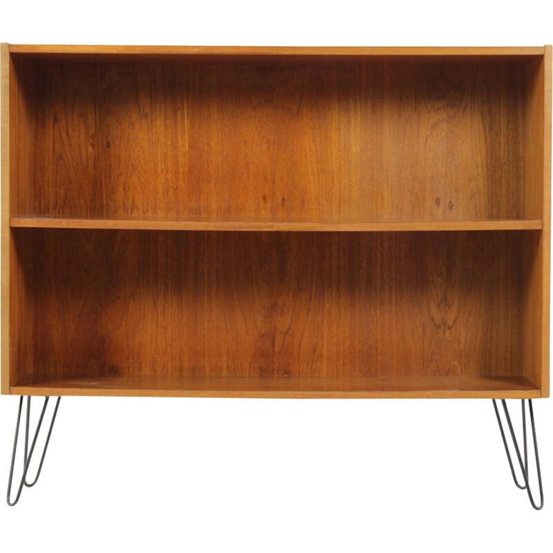 Small Danish teak bookcase with hairpin legs - 1960s