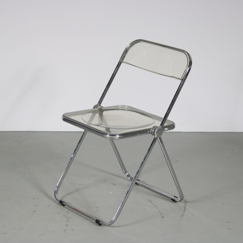 Vintage “Plia” folding armchair by Giancarlo Piretti for Castelli, Italy 1970s