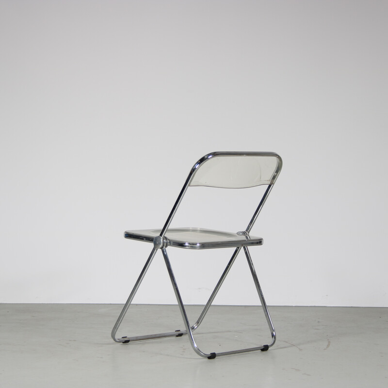 Vintage “Plia” folding armchair by Giancarlo Piretti for Castelli, Italy 1970s