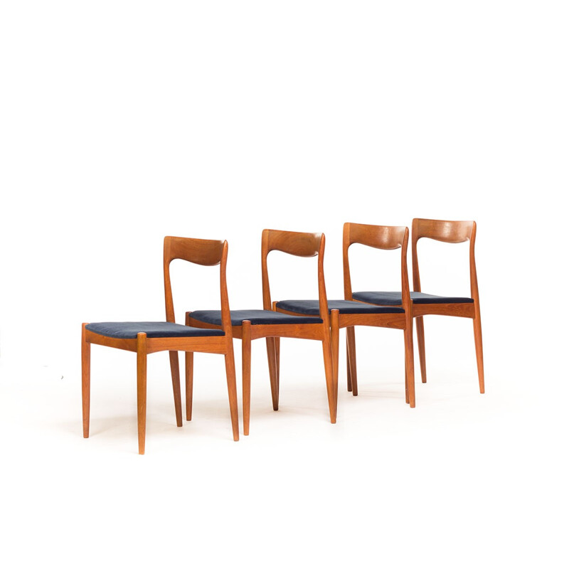 Suite de 4 chaises vintage danoises en teck d'Arne Vodder, éditeur Vamo Sønderborg - 1960 