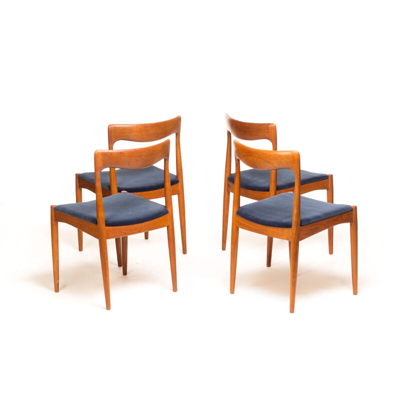 Set of 4 Arne Vodder Danish dining chairs in teak, produced by Vamo Sønderborg - 1960s