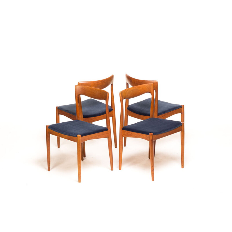 Set of 4 Arne Vodder Danish dining chairs in teak, produced by Vamo Sønderborg - 1960s