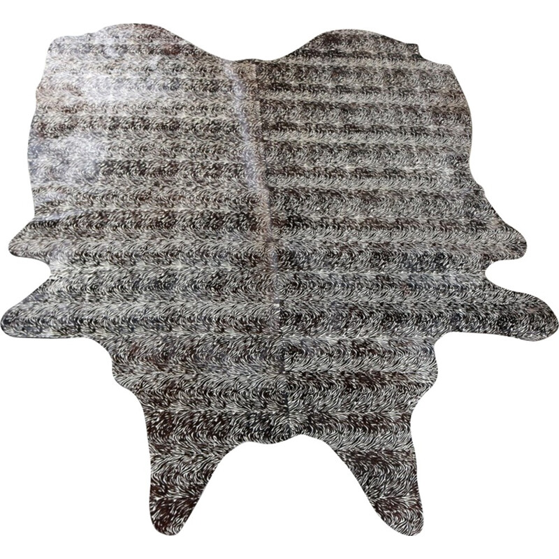 Italian cowhide rug with seventies pattern - 1970s