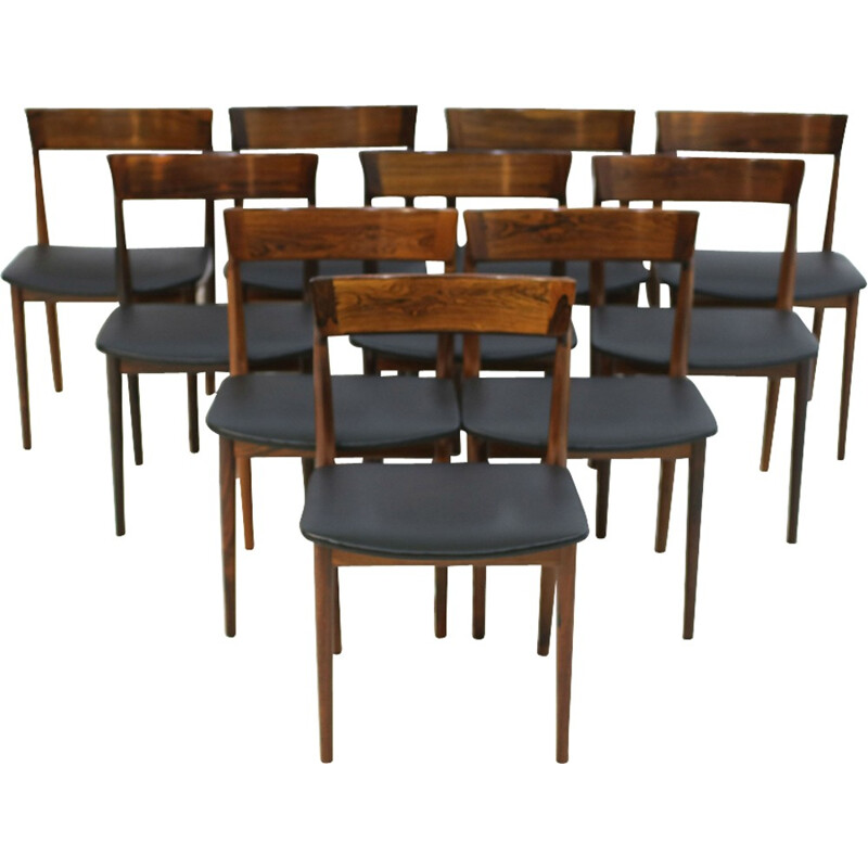 Ensemble de 10 chaises d'Henry Rosengren Hansen pour Brande Møbelindustri - 1960