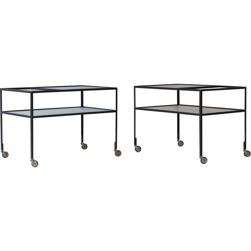 Vintage serving trolley by Herbert Hirche for Christian Holzäpfel Kg, Germany 1956