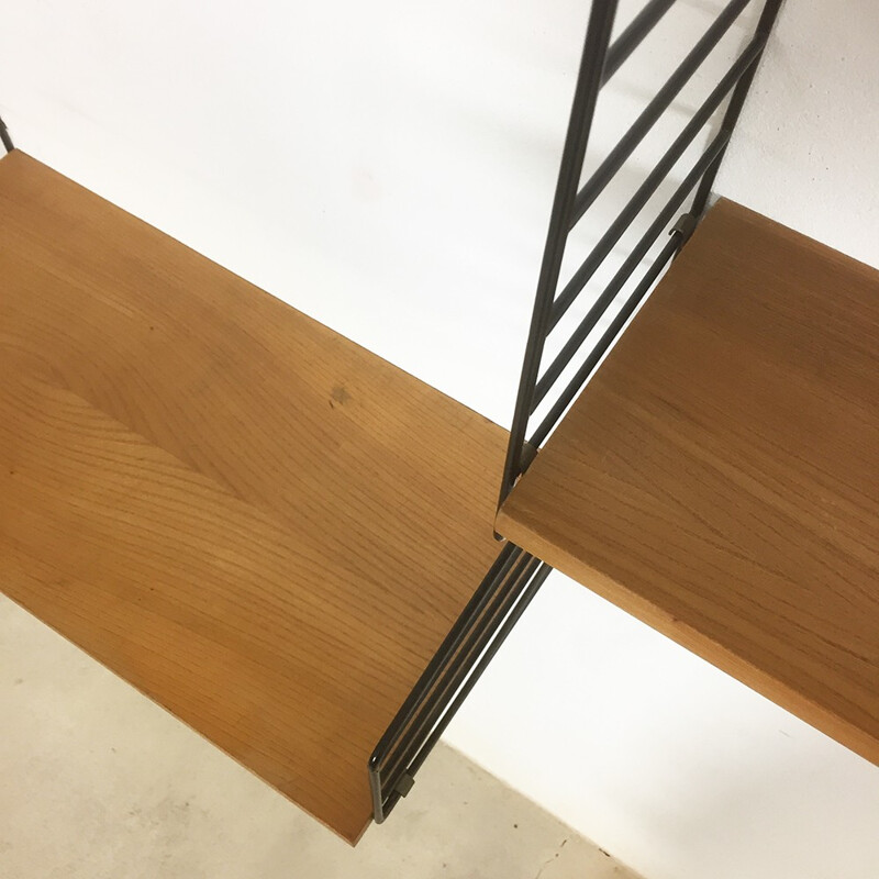 Swedish elm wall unit by Nisse Strinning for String - 1960s