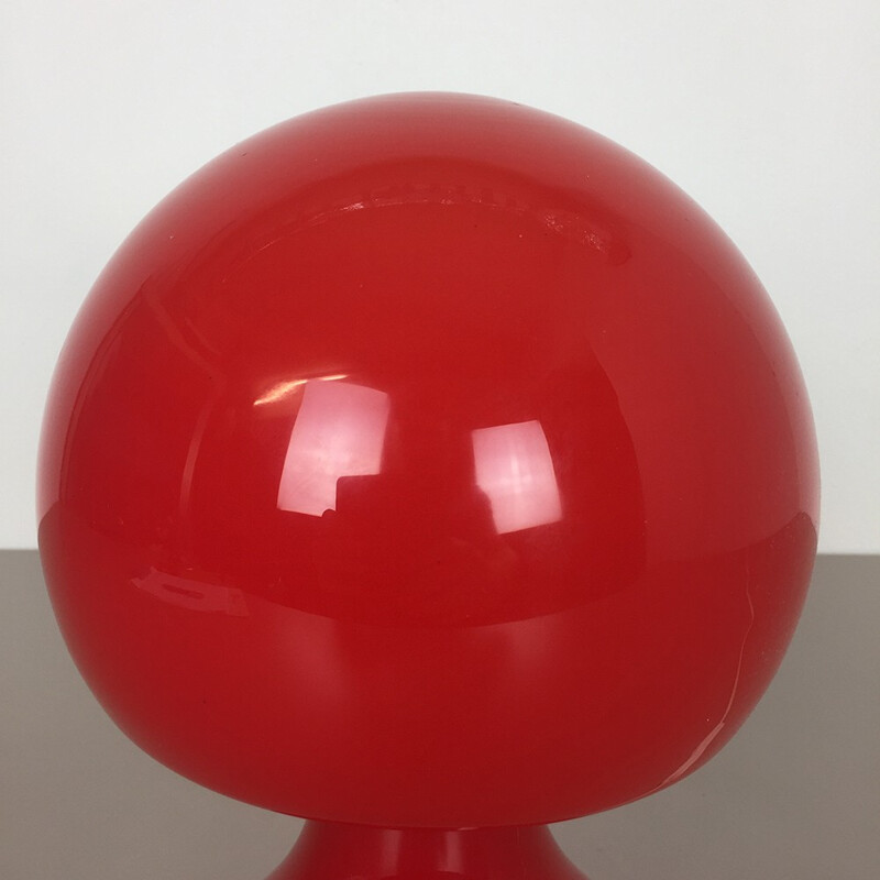 Red 'Mushroon' desk light by Peill & Putzler, Germany - 1960s 