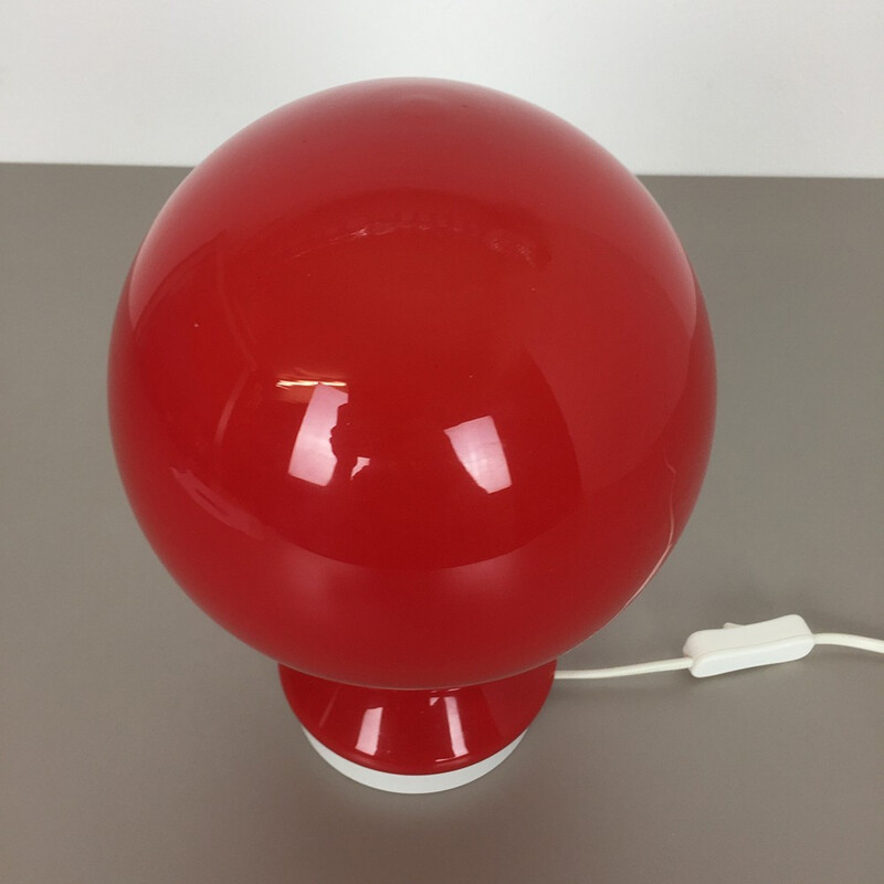 Red 'Mushroon' desk light by Peill & Putzler, Germany - 1960s 