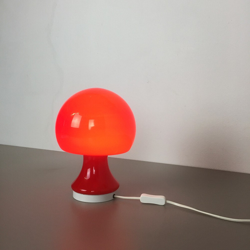 Red 'Mushroon' desk light by Peill & Putzler, Germany - 1960s 