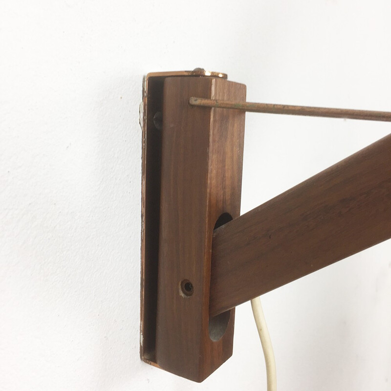 Danish extendable walnut wall light - 1960s