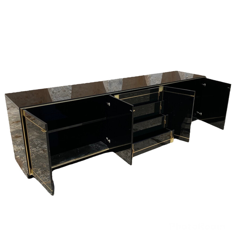 Vintage black lacquered sideboard by Pierre Cardin for Roche Bobois