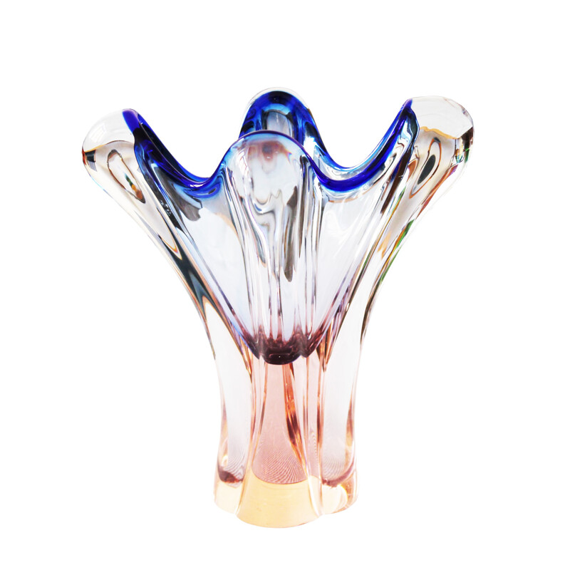 Vintage blown glass flower vase - 1960s