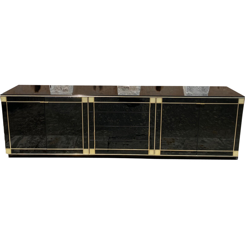 Vintage black lacquered sideboard by Pierre Cardin for Roche Bobois