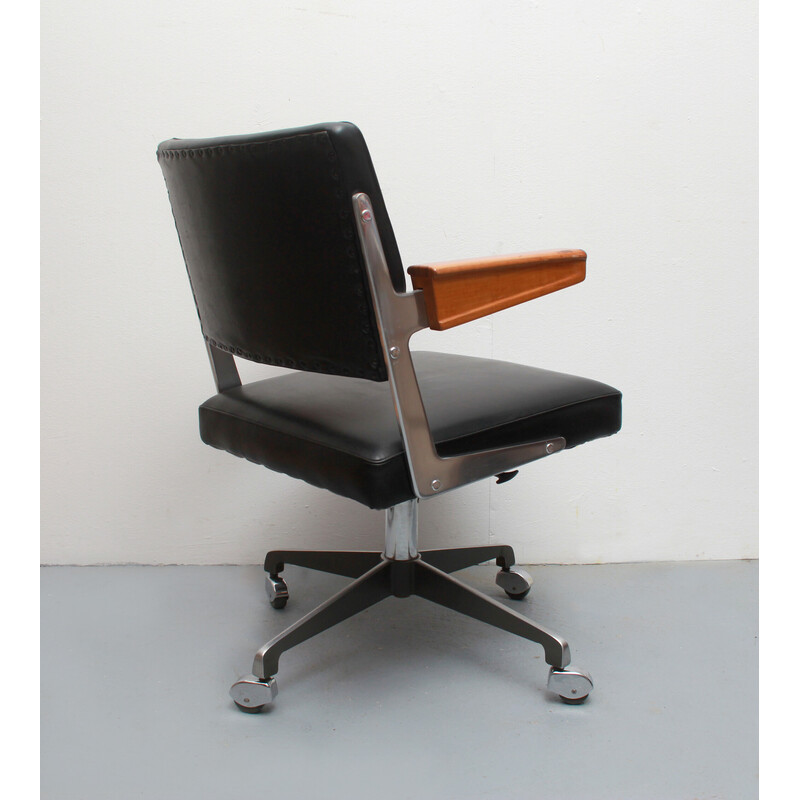 Vintage office armchair in leather by Sedus, Germany 1950s