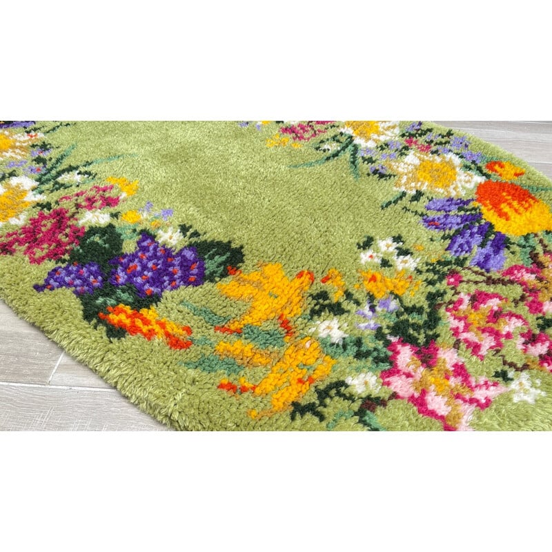 Tapis ovale vintage en pure laine, 1970